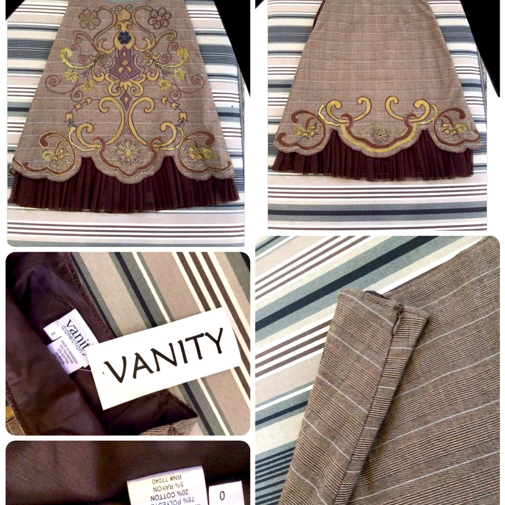 Vanity collection unique hand woven Bali design skirt brown with gift